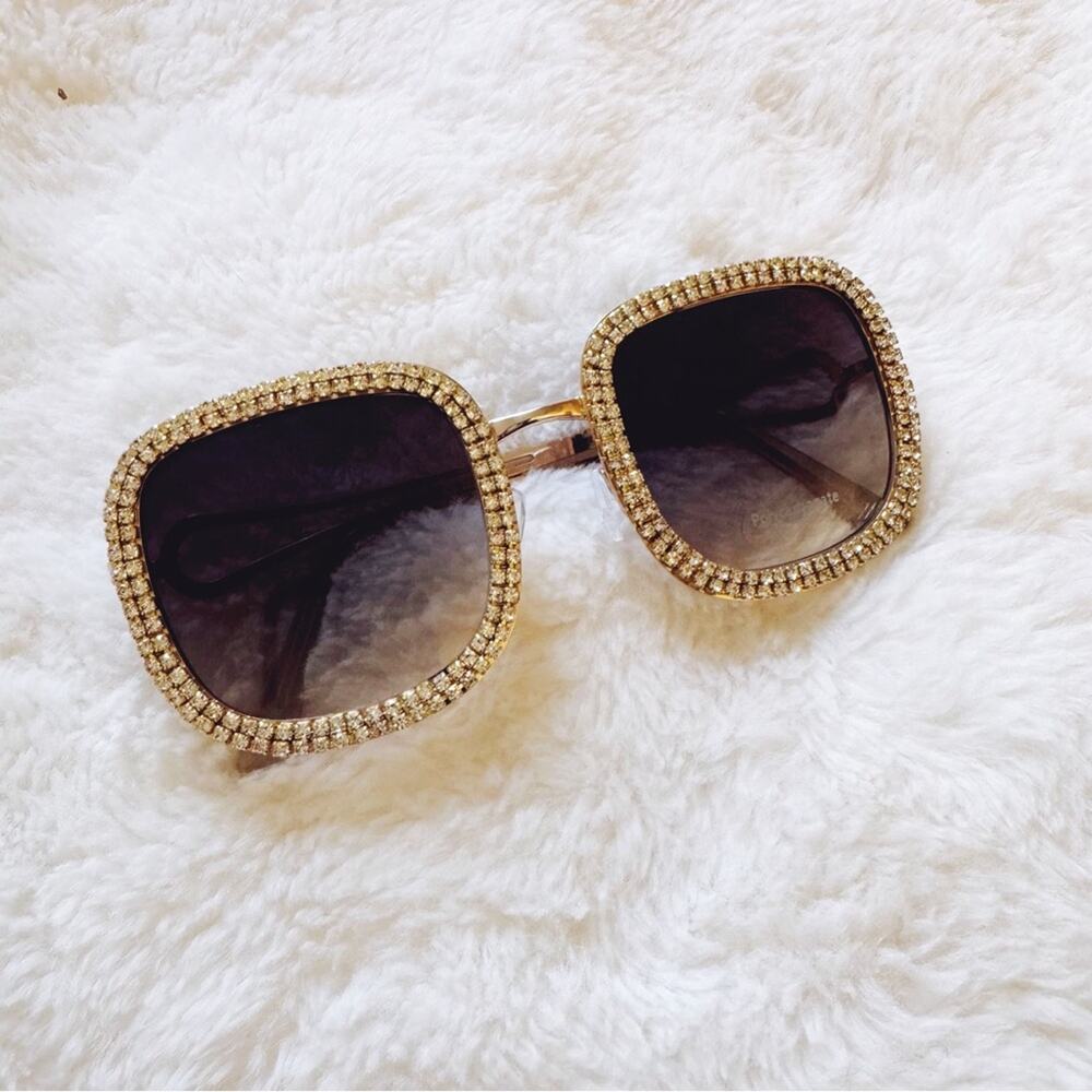 Avelina Black & Blue Crystal Embellished Sunglasses